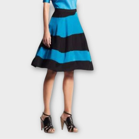 Derek Lam Y2K Knee Length Skirt in Turquoise and Black Women’s Size 2 NWT - Picture 1 of 8